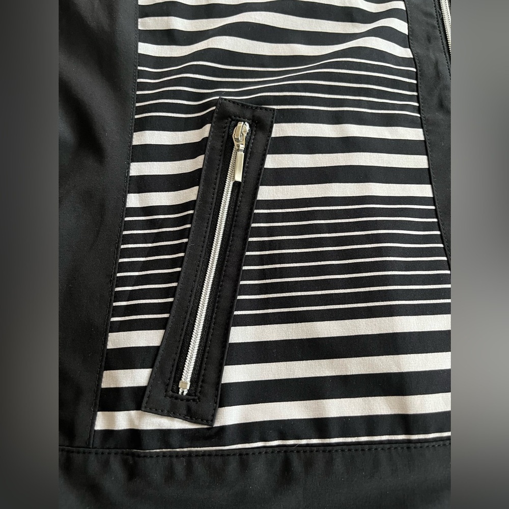 Sale! Chico’s Black & White Lightweight Jacket Zipper Women’s Size Large - Picture 11 of 16